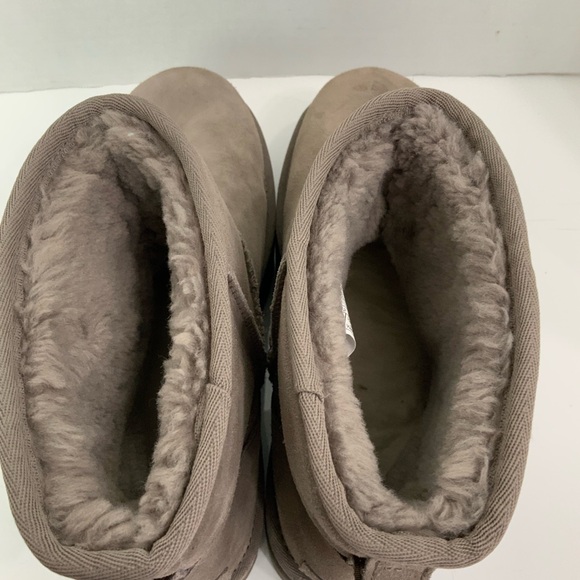 New UGG Sz 11 Classic Mini Platform Smoke Plume Gray Suede Short Boots Booties